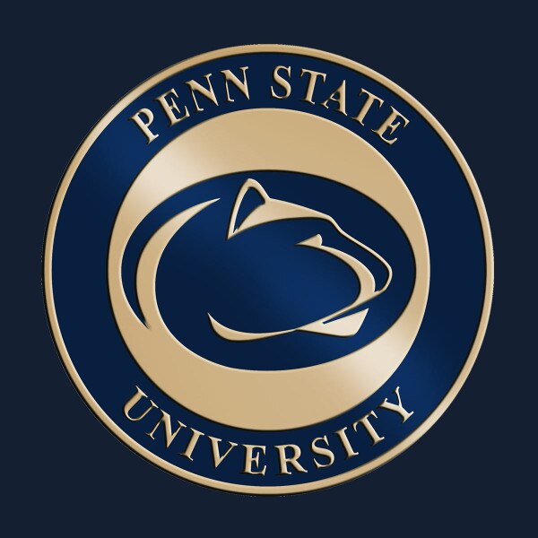 close up of Penn State University Athletic Logo medallion